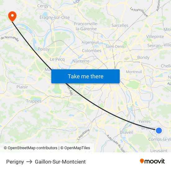 Perigny to Gaillon-Sur-Montcient map