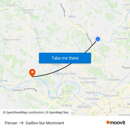 Persan to Gaillon-Sur-Montcient map