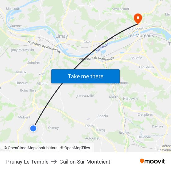 Prunay-Le-Temple to Gaillon-Sur-Montcient map