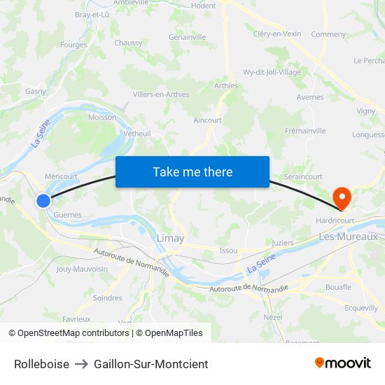 Rolleboise to Gaillon-Sur-Montcient map