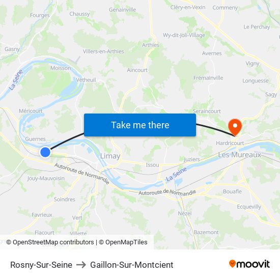Rosny-Sur-Seine to Gaillon-Sur-Montcient map