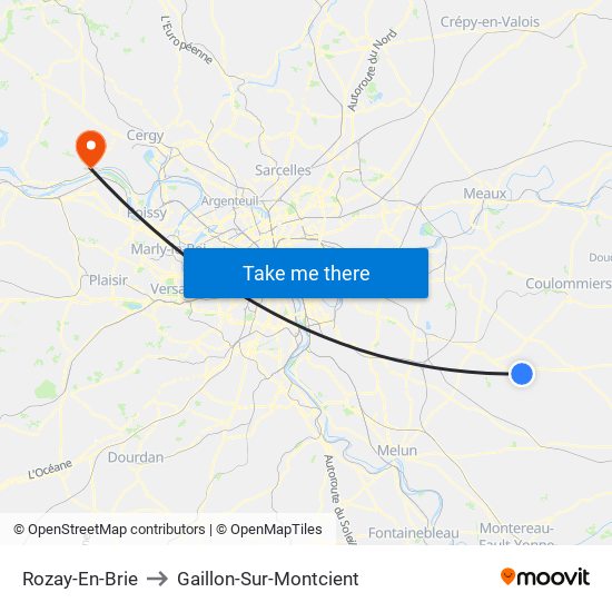 Rozay-En-Brie to Gaillon-Sur-Montcient map