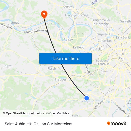 Saint-Aubin to Gaillon-Sur-Montcient map