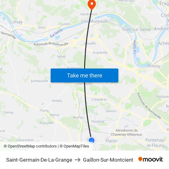Saint-Germain-De-La-Grange to Gaillon-Sur-Montcient map