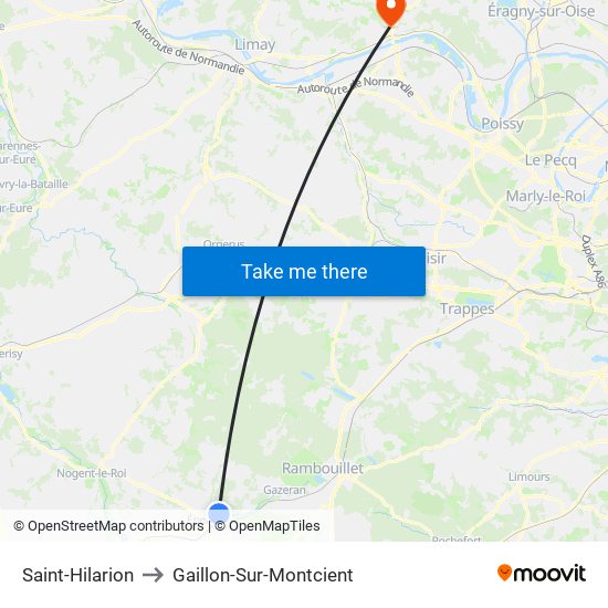 Saint-Hilarion to Gaillon-Sur-Montcient map