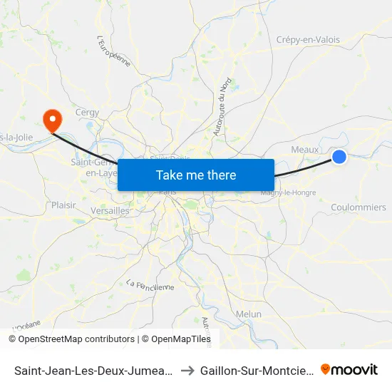 Saint-Jean-Les-Deux-Jumeaux to Gaillon-Sur-Montcient map