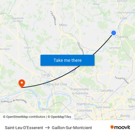 Saint-Leu-D'Esserent to Gaillon-Sur-Montcient map