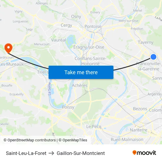 Saint-Leu-La-Foret to Gaillon-Sur-Montcient map