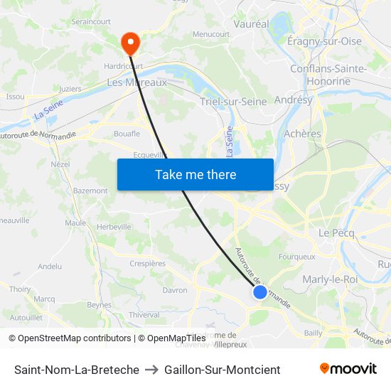 Saint-Nom-La-Breteche to Gaillon-Sur-Montcient map