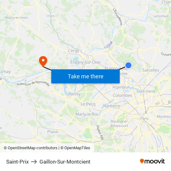 Saint-Prix to Gaillon-Sur-Montcient map