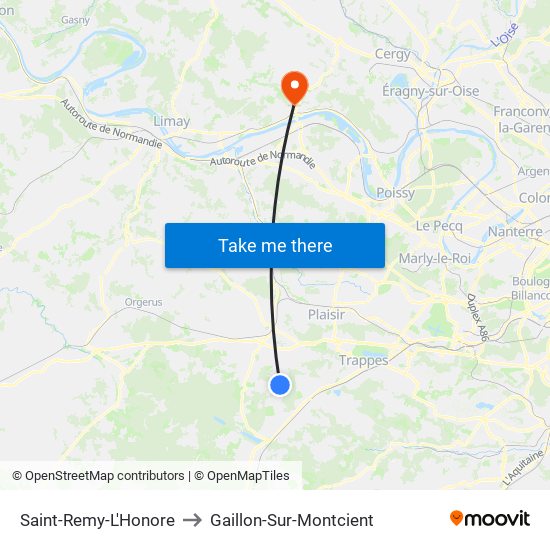 Saint-Remy-L'Honore to Gaillon-Sur-Montcient map