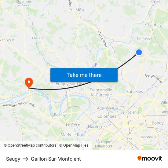 Seugy to Gaillon-Sur-Montcient map