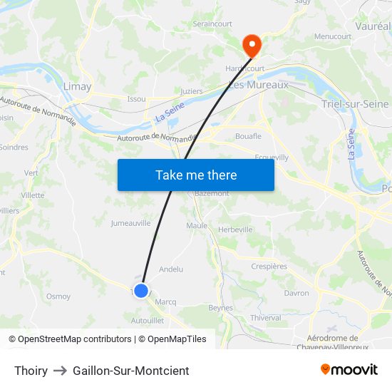 Thoiry to Gaillon-Sur-Montcient map