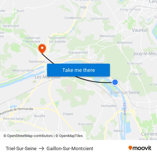 Triel-Sur-Seine to Gaillon-Sur-Montcient map
