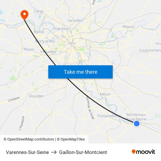 Varennes-Sur-Seine to Gaillon-Sur-Montcient map