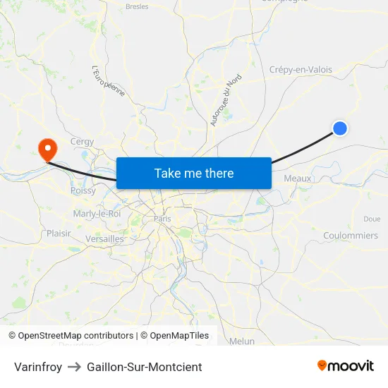 Varinfroy to Gaillon-Sur-Montcient map