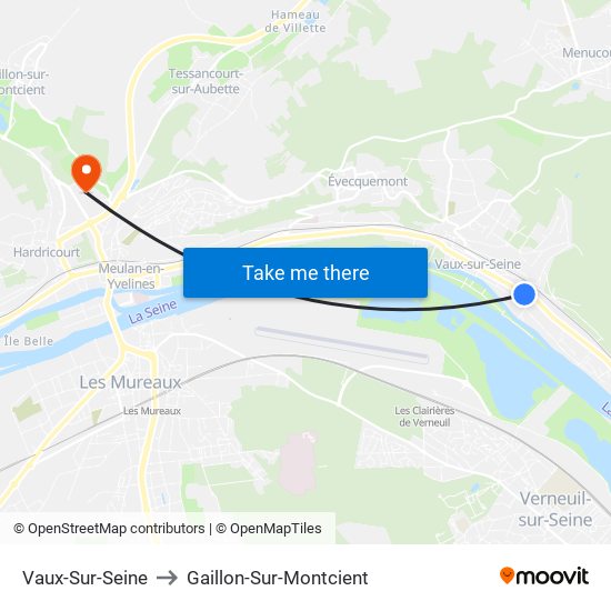 Vaux-Sur-Seine to Gaillon-Sur-Montcient map