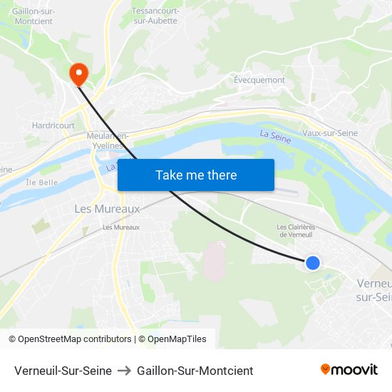 Verneuil-Sur-Seine to Gaillon-Sur-Montcient map