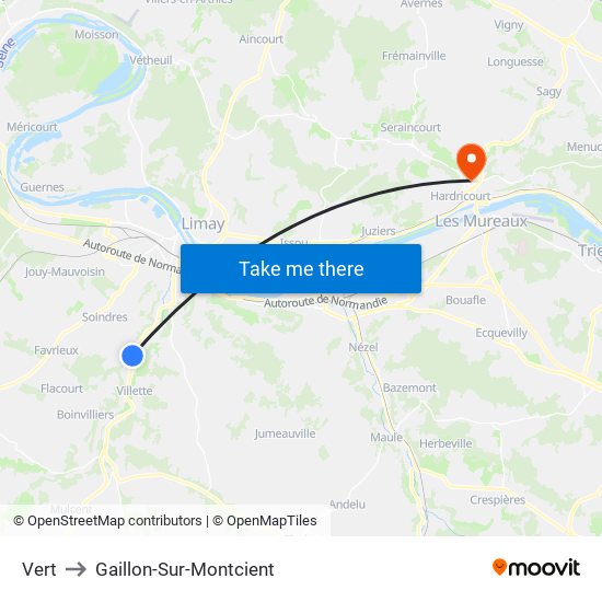 Vert to Gaillon-Sur-Montcient map