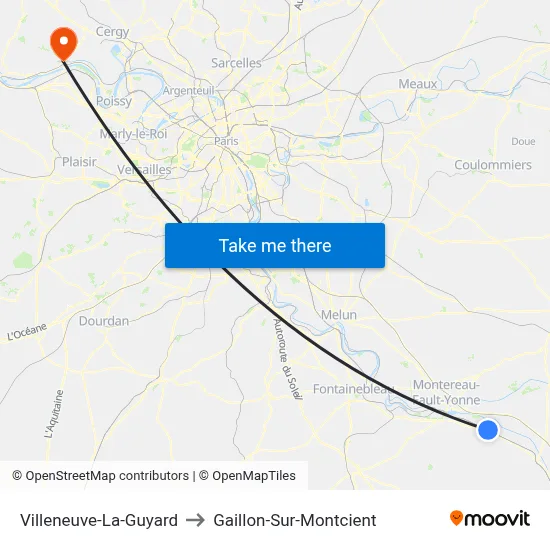Villeneuve-La-Guyard to Gaillon-Sur-Montcient map
