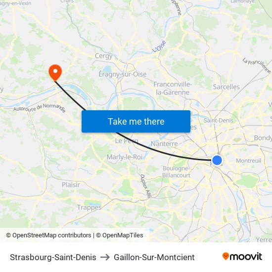 Strasbourg-Saint-Denis to Gaillon-Sur-Montcient map