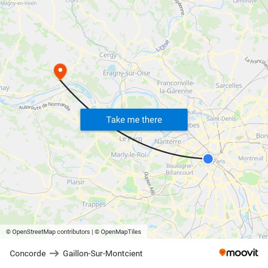 Concorde to Gaillon-Sur-Montcient map