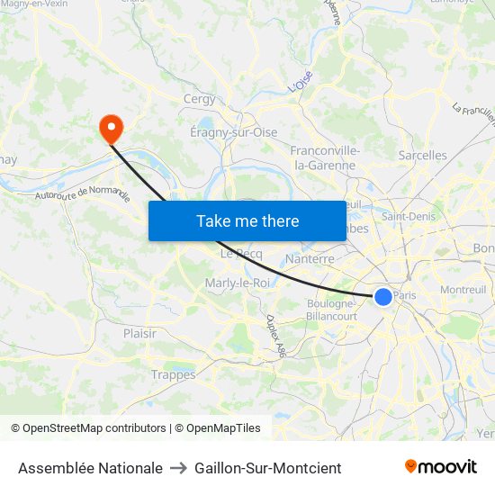 Assemblée Nationale to Gaillon-Sur-Montcient map