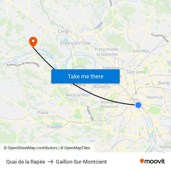 Quai de la Rapée to Gaillon-Sur-Montcient map