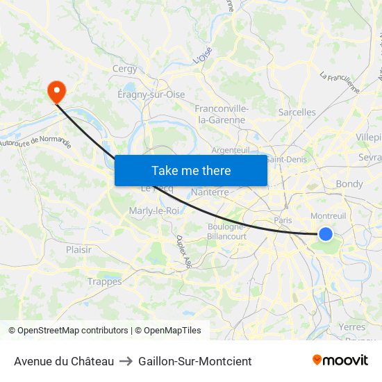 Avenue du Château to Gaillon-Sur-Montcient map