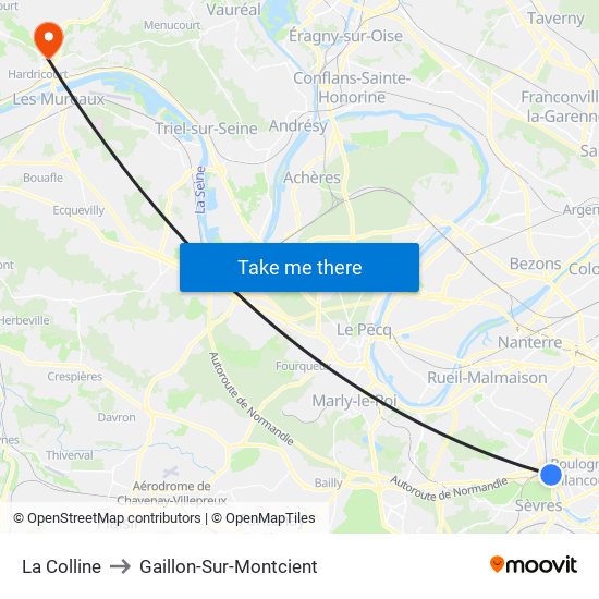 La Colline to Gaillon-Sur-Montcient map