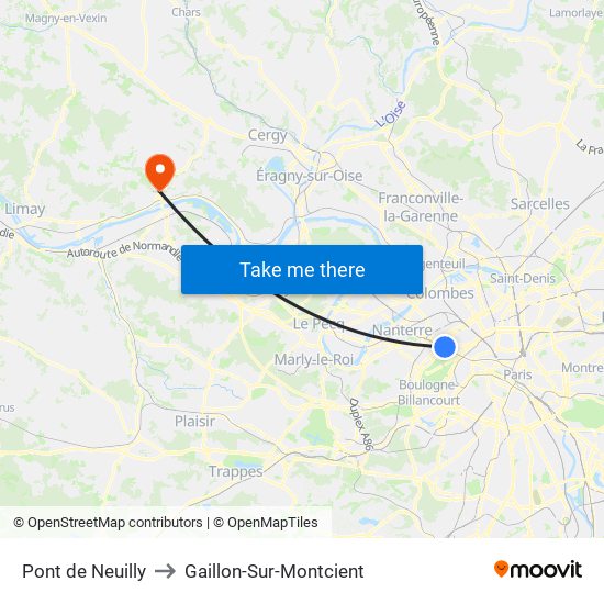 Pont de Neuilly to Gaillon-Sur-Montcient map