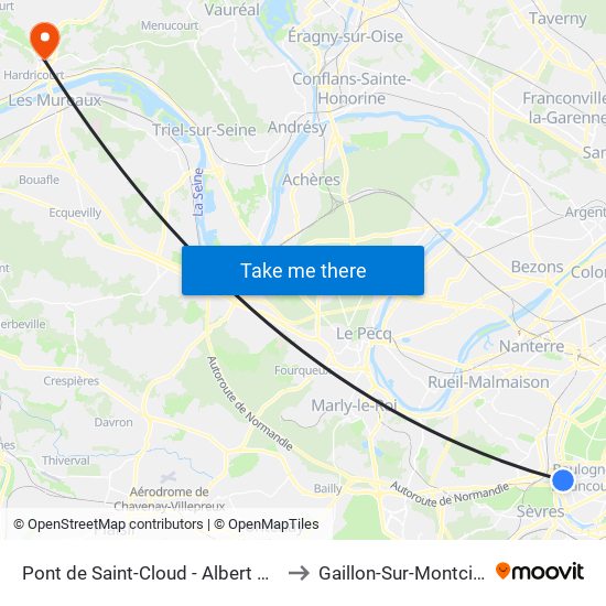 Pont de Saint-Cloud - Albert Kahn to Gaillon-Sur-Montcient map