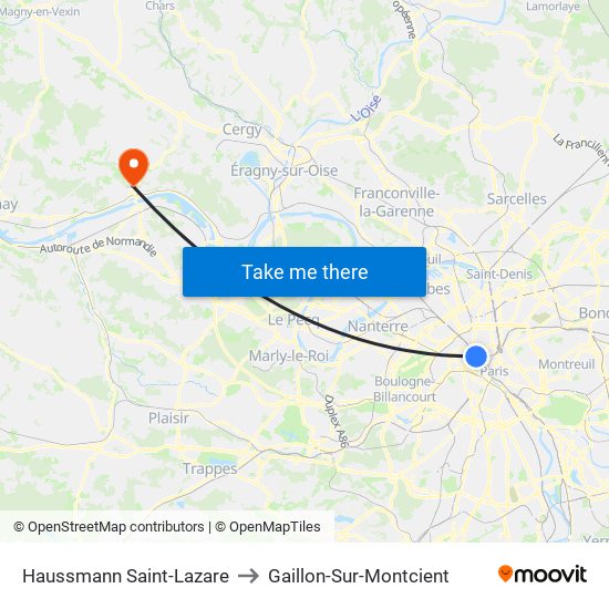 Haussmann Saint-Lazare to Gaillon-Sur-Montcient map