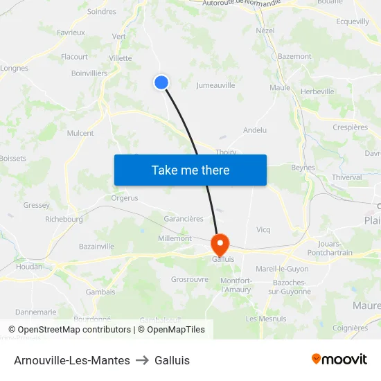 Arnouville-Les-Mantes to Galluis map