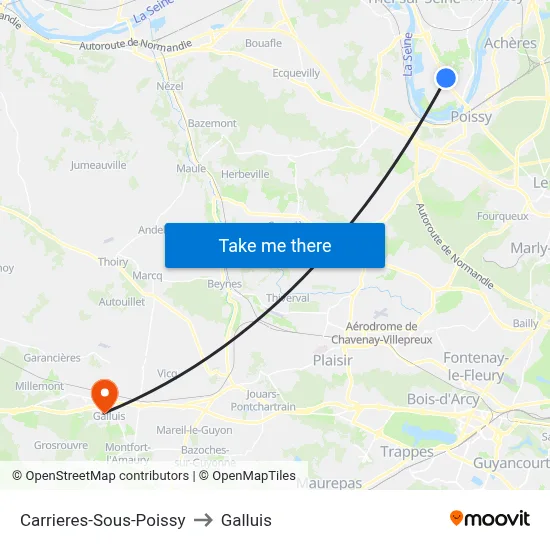 Carrieres-Sous-Poissy to Galluis map