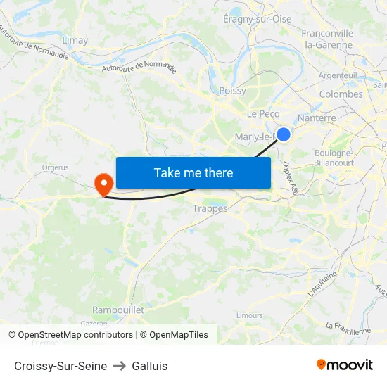 Croissy-Sur-Seine to Galluis map