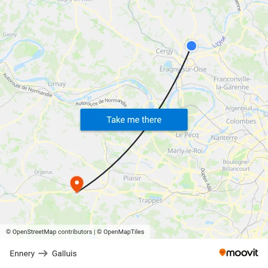 Ennery to Galluis map