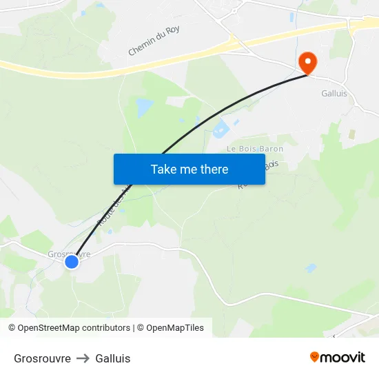 Grosrouvre to Galluis map