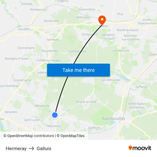 Hermeray to Galluis map