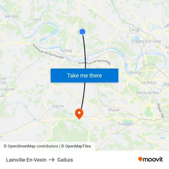 Lainville-En-Vexin to Galluis map