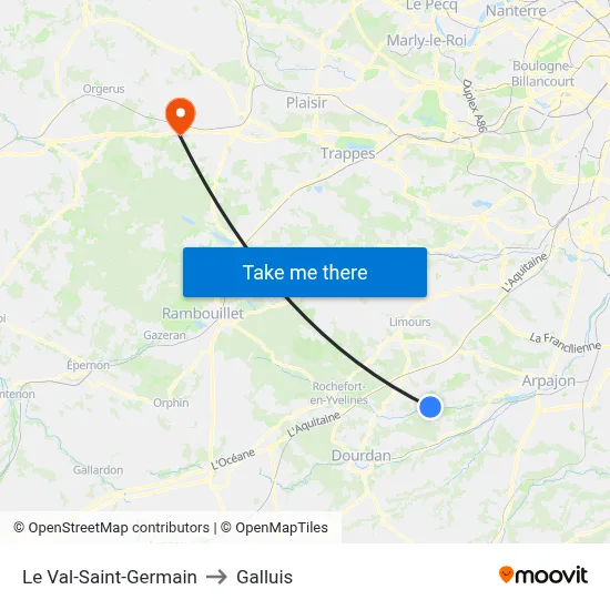 Le Val-Saint-Germain to Galluis map