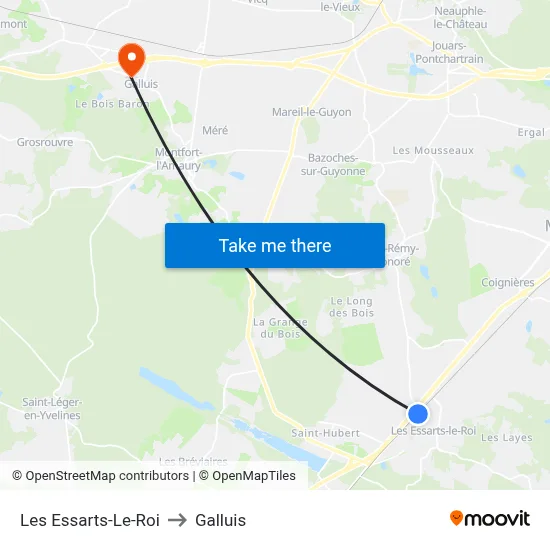 Les Essarts-Le-Roi to Galluis map