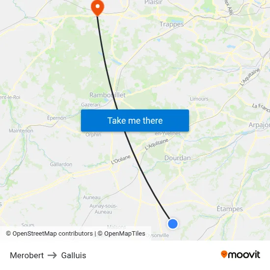 Merobert to Galluis map