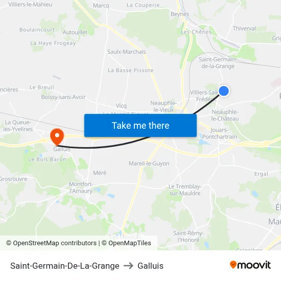 Saint-Germain-De-La-Grange to Galluis map