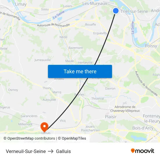 Verneuil-Sur-Seine to Galluis map