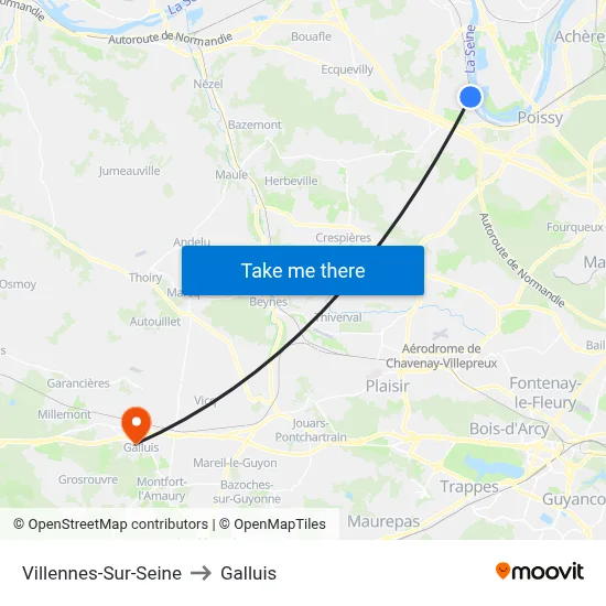 Villennes-Sur-Seine to Galluis map