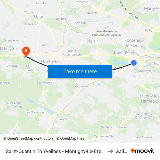 Saint-Quentin En Yvelines - Montigny-Le-Bretonneux to Galluis map