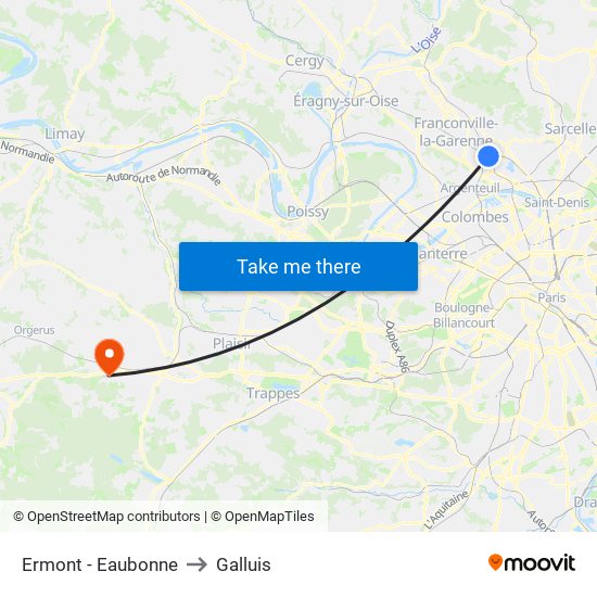 Ermont - Eaubonne to Galluis map