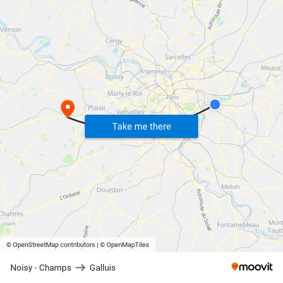 Noisy - Champs to Galluis map
