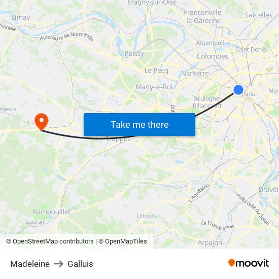Madeleine to Galluis map